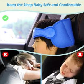 img 2 attached to Say Goodbye To Car Seat Discomfort With KAKIBLIN Adjustable Toddler Head Support Band In Blue