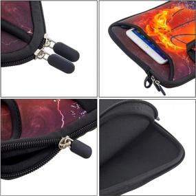 img 1 attached to Travel In Style With RICHEN Laptop Shoulder Bag – Neoprene Notebook Case With Accessories Pocket (14-15.6 Inch, Basketball Fire)