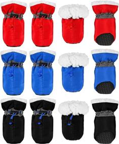 img 4 attached to Enhance Your Dog's Outdoor Adventures with Waterproof Adjustable Dog Shoes - Perfect Paw Protection for Rain, Snow & Cold Weather - Suitable for Small Dog Puppies (Set of 3)