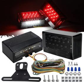 img 4 attached to 🚛 Partsam 12V LED Rectangular Trailer Light Kit: Waterproof Truck Marine Boat Lights with Wiring Harness & Bracket