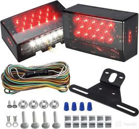 img 3 attached to 🚛 Partsam 12V LED Rectangular Trailer Light Kit: Waterproof Truck Marine Boat Lights with Wiring Harness & Bracket