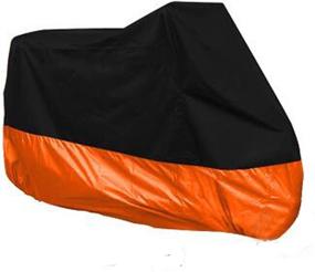 img 4 attached to Ultimate Motorcycle Dust Cover: Waterproof UV Protection for Yamaha Kawasaki Universal Bikes - XL, Black and Orange