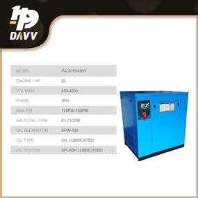 img 4 attached to HPDAVV Rotary Screw Air Compressor 20HP / 15KW - 81-71CFM @ 125-150PSI - 460V/ 3-Phase/ 60Hz - NPT3/4" Skid Commercial Air Compressed System With Spin-On Air Oil Separator