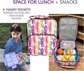 img 1 attached to Colorful Unicorn-Themed Kinsho Bento Lunch Box With Leakproof Design, Bag And Ice Pack For Kids And Toddlers
