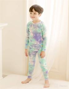 img 2 attached to 👶 VAENAIT Baby 12M-12 Toddler Kids Boys Girls 100% Cotton Marble Sung Fit Sleepwear Pajamas 2-Piece Set