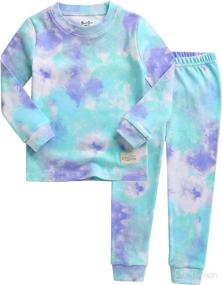 img 4 attached to 👶 VAENAIT Baby 12M-12 Toddler Kids Boys Girls 100% Cotton Marble Sung Fit Sleepwear Pajamas 2-Piece Set