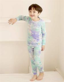 img 1 attached to 👶 VAENAIT Baby 12M-12 Toddler Kids Boys Girls 100% Cotton Marble Sung Fit Sleepwear Pajamas 2-Piece Set