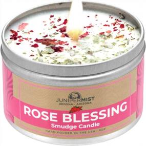 img 4 attached to Cleanse Negative Energy With Handmade Rose Blessing Smudge Candle From Sedona - Soy, Essential Oils, Real Rose Petals And Sage Leaf