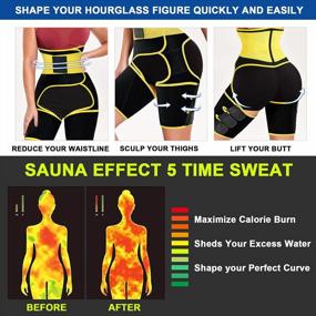 img 2 attached to 3-In-1 Sauna Waist Trainer, Butt Lifter, And Thigh Trimmer For Women - Sweat Body Shaper And Exercise Wrap For Workout And Sports