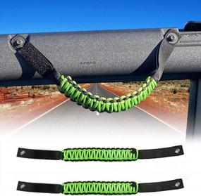 img 4 attached to Cartaoo Ford Bronco Roll Bar Grab Handles, Premium Paracord Grips Fit 2021 2022 Ford Bronco Accessories, Interior Accessories (Green 2Pcs)