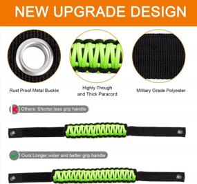 img 3 attached to Cartaoo Ford Bronco Roll Bar Grab Handles, Premium Paracord Grips Fit 2021 2022 Ford Bronco Accessories, Interior Accessories (Green 2Pcs)