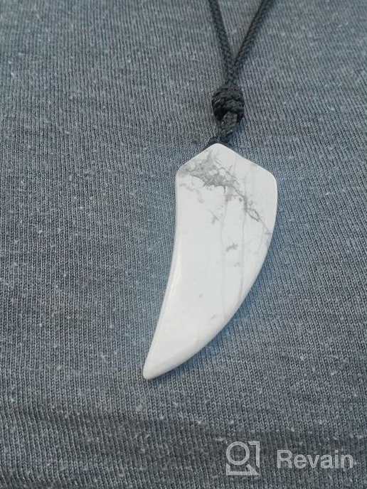 img 1 attached to Unique Wolf Tooth Amulet Stone Couples Pendant Necklaces - Perfect Matching Gift! review by Melody Kershaw