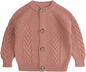 img 4 attached to Cute And Cozy Twist Design Sweater For Baby Girls: Perfect For Autumn And Winter