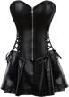 frawirshau faux leather corset dress - sexy bustier and lingerie for women - corset skirt costume perfect for special occasions logo