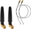 2pcs 433mhz wifi antenna 2.5dbi sma male connector with u.fl to sma female pigtail cable - 15cm logo