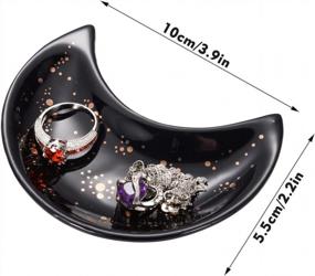 img 4 attached to Modern Accent Tray: Small Moon Jewelry Dish For Rings, Earrings, Bracelets & More!