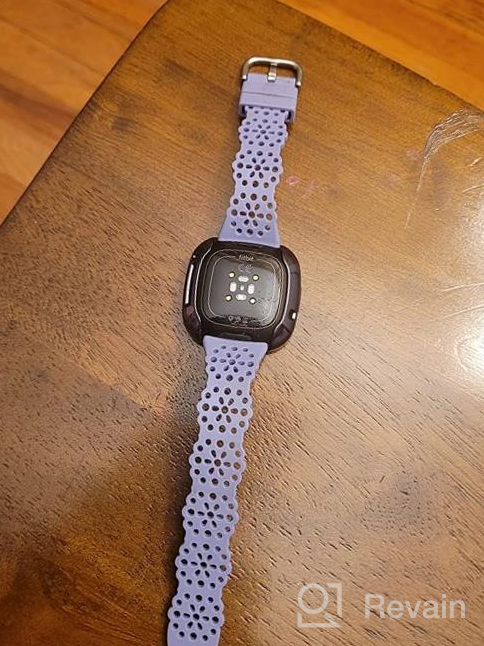 img 1 attached to Women'S Soft Silicone Replacement Strap For Fitbit Sense/Sense 2 Band/Versa 3/Versa 4 - Dressy Lace Flower Cut-Outs, Breathable & Waterproof! review by Tim Sterling