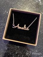 img 1 attached to Personalized Gold Name Necklace | Custom Name Plate Necklace in Sterling Silver | SexyMandala review by Esther Fisher