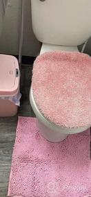 img 4 attached to LuxUrux Bath Mat-Extra-Soft Plush Bath Shower Bathroom Rug,1'' Chenille Microfiber Material, Super Absorbent Shaggy Bath Rug. Machine Wash & Dry (24 X 36 Inch, Yellow)