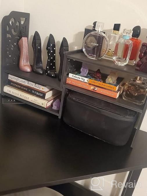 img 1 attached to YGYQZ Small Bookshelf for Desktop Storage: Mini Cute 📚 Office Desk Shelves in White – Versatile Organizers for Women, Kids review by Dave Cavazos