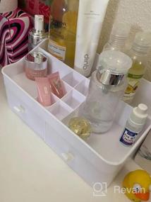 img 5 attached to Green Desk Cosmetic Organizer With Drawers For Skincare And Makeup Storage - Perfect For Bathroom, Dressing Table, Countertop, And Vanity - Ideal For Brushes, Lotions, Lipsticks, And Nail Polishes