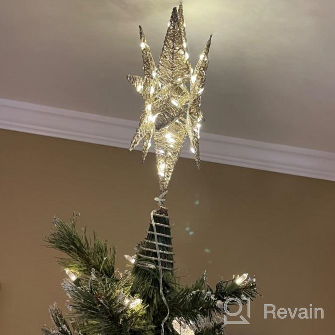 img 1 attached to 🌟 Lewondr Silver Christmas Star Tree Topper with Lights - Battery Powered Bethlehem Star Lighted Xmas Tree Ornament for Indoor Holiday review by Abdy Traini