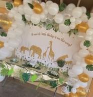 картинка 1 прикреплена к отзыву 16 Ft White, Gold & Confetti Balloon Garland Arch Kit - 168 Pieces With Tropical Palm Leaves Greenery For Baby Shower Decorations, Wedding, Bachelorette, Engagement Party, Birthday Anniversary от Bam Reeder