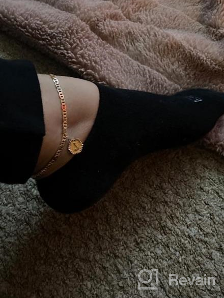 img 1 attached to Double Layered 14K Gold Plated Anklets With Personalized Initials - Trendy Women'S And Teen'S Jewelry review by Brittany Harris