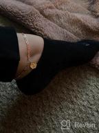 img 1 attached to Double Layered 14K Gold Plated Anklets With Personalized Initials - Trendy Women'S And Teen'S Jewelry review by Brittany Harris