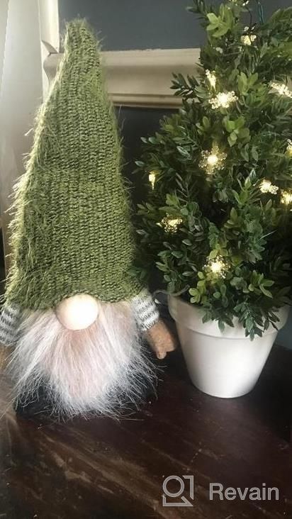 img 1 attached to 14 Inch Handmade Christmas Gnome Gift - Funoasis Tomte Plush Doll For Holiday Decoration, Birthday Present & Home Ornaments Tabletop Santa Figurines (Green) review by Kimberly Roemer