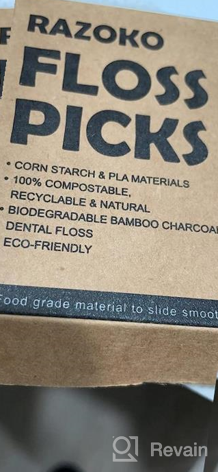 img 1 attached to 400 Count Natural Dental Floss Picks High Toughness Charcoal Toothpicks Sticks - Vegan, Eco-Friendly Sustainable Flossers For Teeth Cleaning review by Russ Conrad