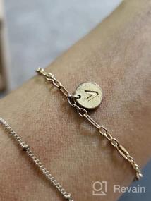 img 7 attached to 🔥 Anoup Gold Initial Bracelets for Women, 14K Gold Plated Personalized Disc Charm Bracelets - Dainty and Stylish Jewelry for Women and Girls