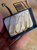 img 1 attached to 📎 Hypoallergenic Silver Gold Plated Pin Earrings: Fashionable Paper Clip Dangle Hoops Set for Women & Girls review by Brett Tierney