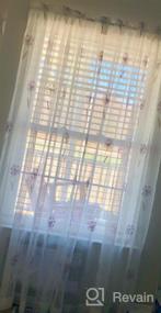 img 8 attached to VOGOL White Sheer Curtains W/ Sunflower Embroidery - Light Filtering Voile Drapes For Girls Room, 52X63, Summer