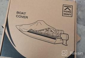 img 6 attached to Heavy Duty Waterproof Trailerable Boat Cover For V-Hull, Fishing, Tri-Hull, Bass Boats - Full Size 210D 14-16T Pro-Style Cover In Blue By HOME KRAFT