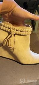 img 7 attached to Fringe Braided Strap Ankle Wedge Boots For Women - Stylish Western Heeled Booties Perfect For Fall Dressing