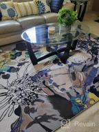 img 1 attached to Modern Large Floral Non-Slip Area Rug 5X7 - Gray-Blue review by Kenneth Foster