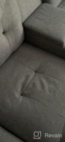img 5 attached to HONBAY Серый реверсивный секционный диван-кровать L-образной формы с подстаканниками и консолью для хранения, левый или правый шезлонг для гостиной, офиса