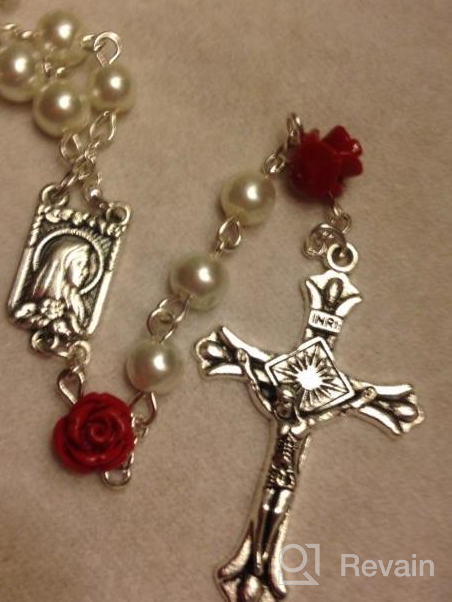 img 1 attached to 📿 Hedi HanlinCC 6mm Glass Pearl Beads Catholic Rosary with Lourdes Center Piece - Inspire Devotion with Exquisite Craftsmanship review by Jaymai Alford
