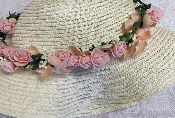 img 1 attached to Lovful Fashion Flower Lace Ribbon Wide Brim Caps Summer Beach Sun Protective Hat Straw Hats For Women review by Kyam Deriphonse
