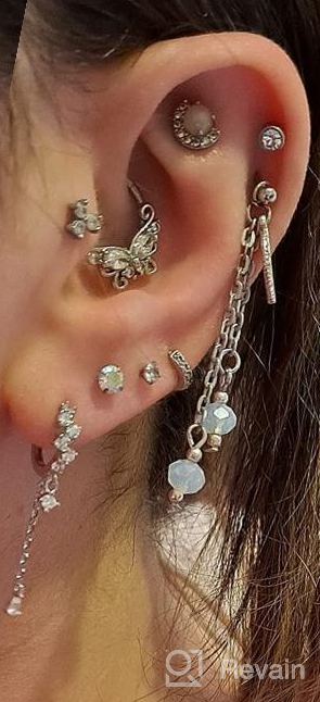 img 1 attached to 💧 Sparkling SLUYNZ 925 Sterling Silver CZ Hoop Earrings - Water Droplets Dangle for Women & Teen Girls review by Jamie Mousavi