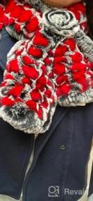 img 5 attached to Будьте уютными в стиле: зимние меховые шарфы Valpeak для женщин - мягкая и теплая вязаная пушистость с кроликом