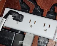 img 1 attached to 10Ft Wall Mount Power Strip Surge Protector - 9 Widely Spaced Outlets, Flat Plug Extension Cord With Overload Protection For Home Office. review by Cameron Head