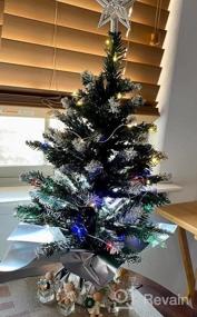 img 7 attached to Мини-набор рождественской елки с фиолетовыми светодиодными огнями - идеально подходит для украшения стола в помещении!