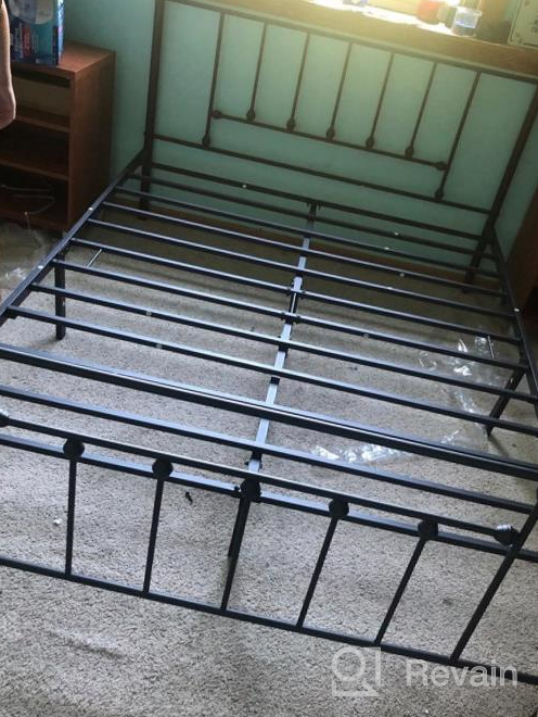картинка 1 прикреплена к отзыву VECELO Victoria Vintage Style Black Queen Size Metal Bed Frame With Platform, Headboard, Footboard, And Under-Bed Storage – No Box Spring Needed от Darryl Buck