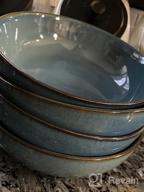 img 1 attached to Set Of 4 Vintage Bohemian Style Soup Bowls, Salad And Pasta Serving Bowl, 35Oz Capacity, Dishwasher And Microwave Safe review by Corey Milton
