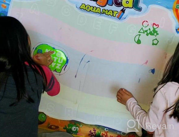 img 1 attached to Kids Doodle Mat 47X35 Inches Water Drawing Board No Mess Coloring Writing Educational Toys For Boys Girls Age 3-12 Years Old Toddler review by Karthikeyan Behm