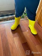img 1 attached to 👦 ALLENSKY Kids Rain Boots: Easy-on Handles for Little Kids & Toddler Boys and Girls - Waterproof and Durable review by Shane Hartford