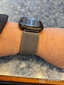 img 6 attached to Stylish And Comfortable Fitbit Sense/Versa 3 Bands For Men And Women - Elastic Nylon Fabric Strap With Adjustable Scrunchies Solo Loop