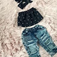 img 1 attached to Adorable Baby Girl'S Polka Dot Top And Ripped Jeans Outfit With Headband review by Isaiah Bower